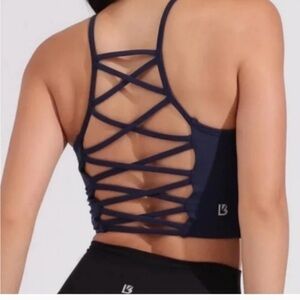 Buffbunny Ivy Crop Navy Strappy Sports Bra